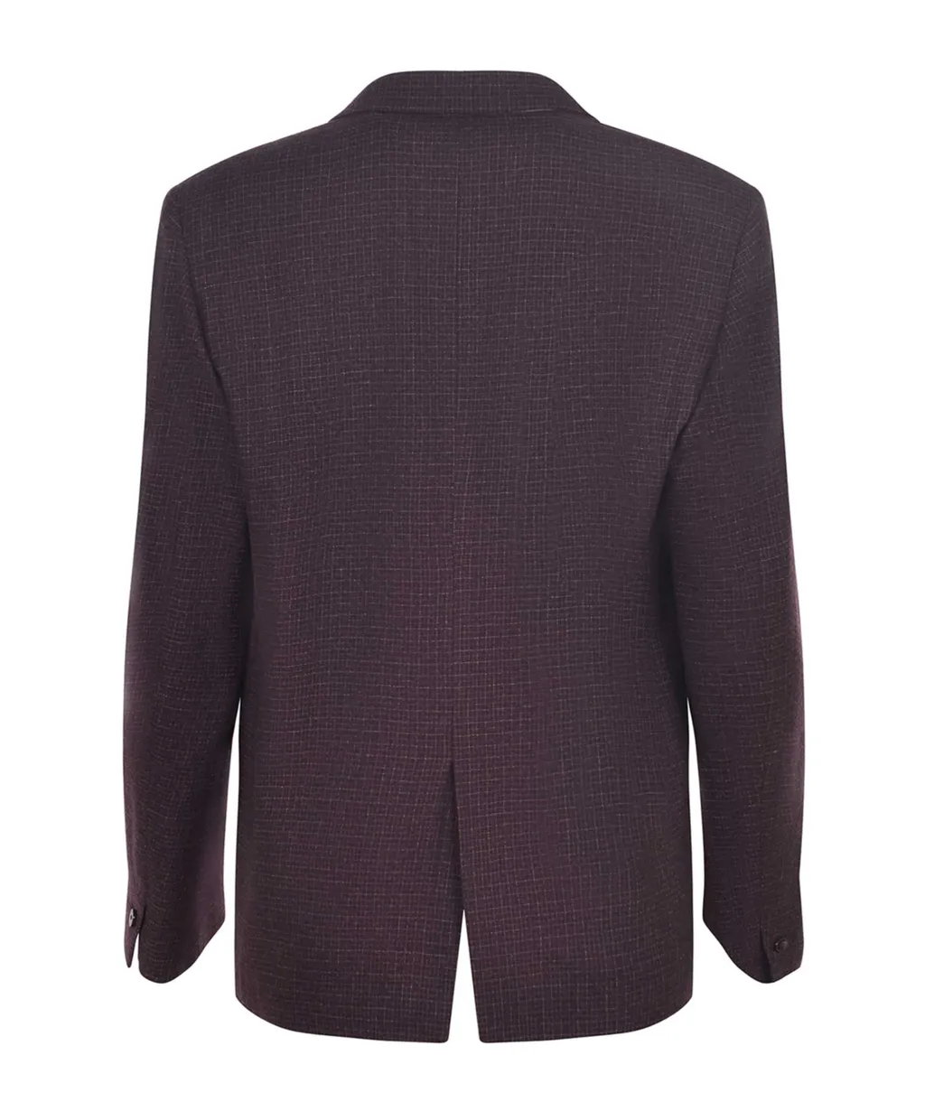 Single-Breasted Checked Blazer
