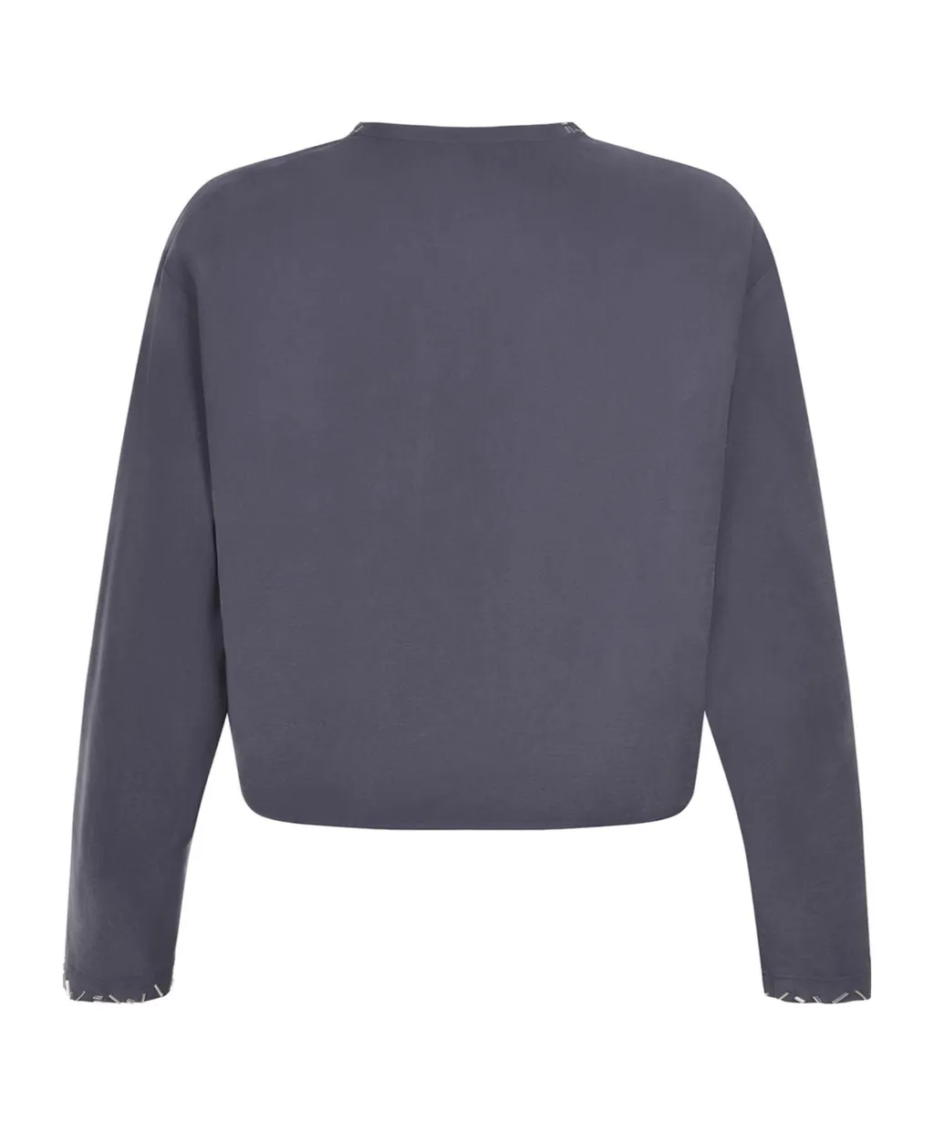 Cropped Embellished-Trim Top