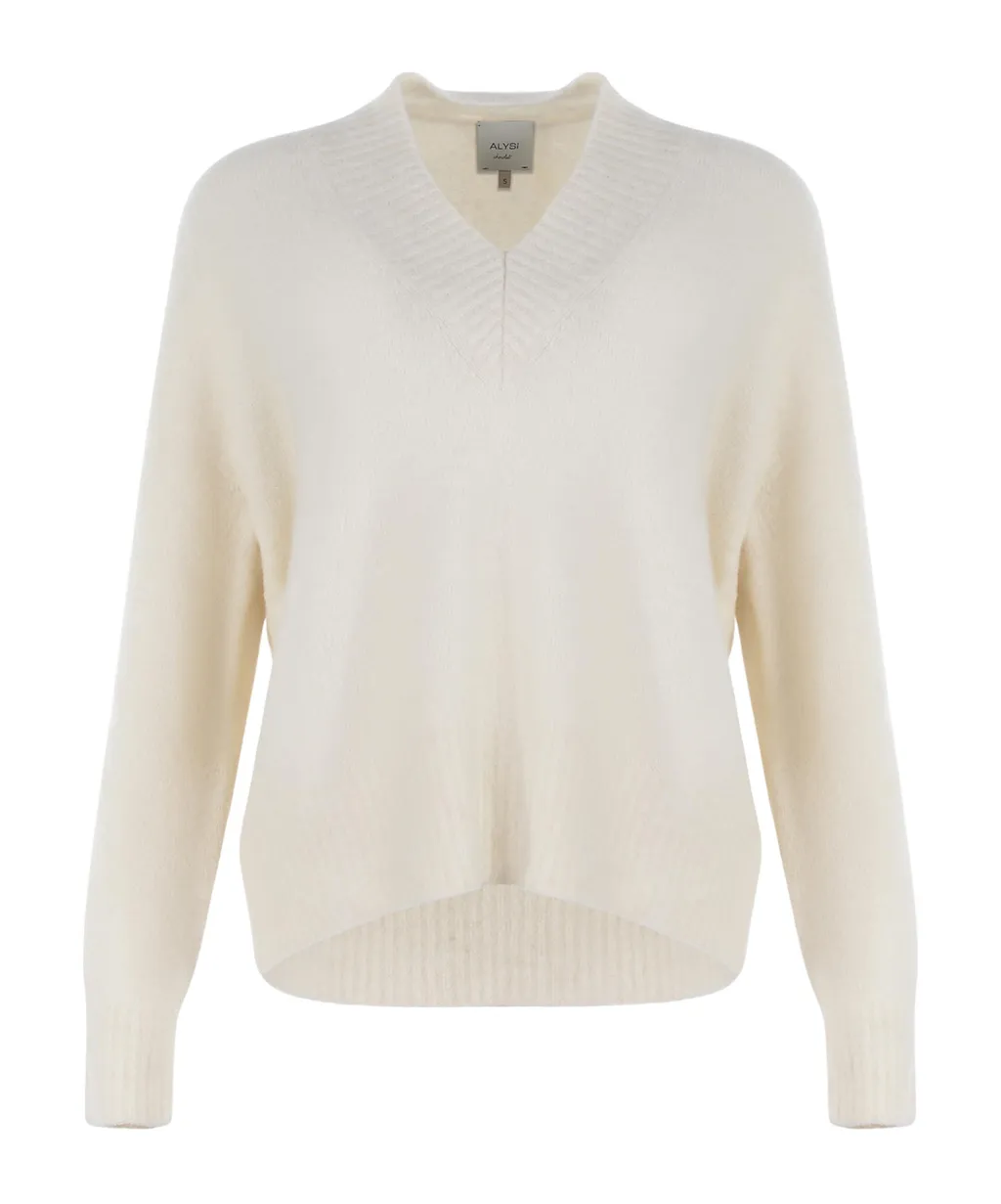V-Neck Long Sleeved Knitted Jumper