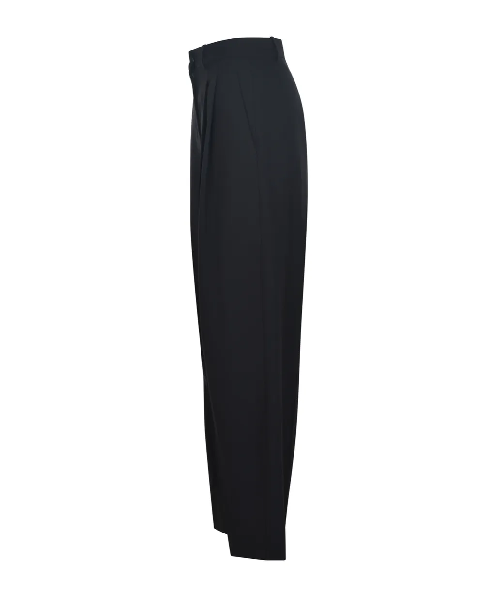 Straight-Leg Pleated Trousers