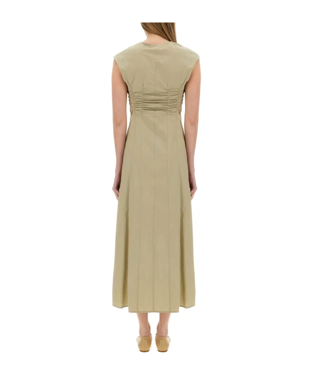 Ruched V-Neck Maxi Dress