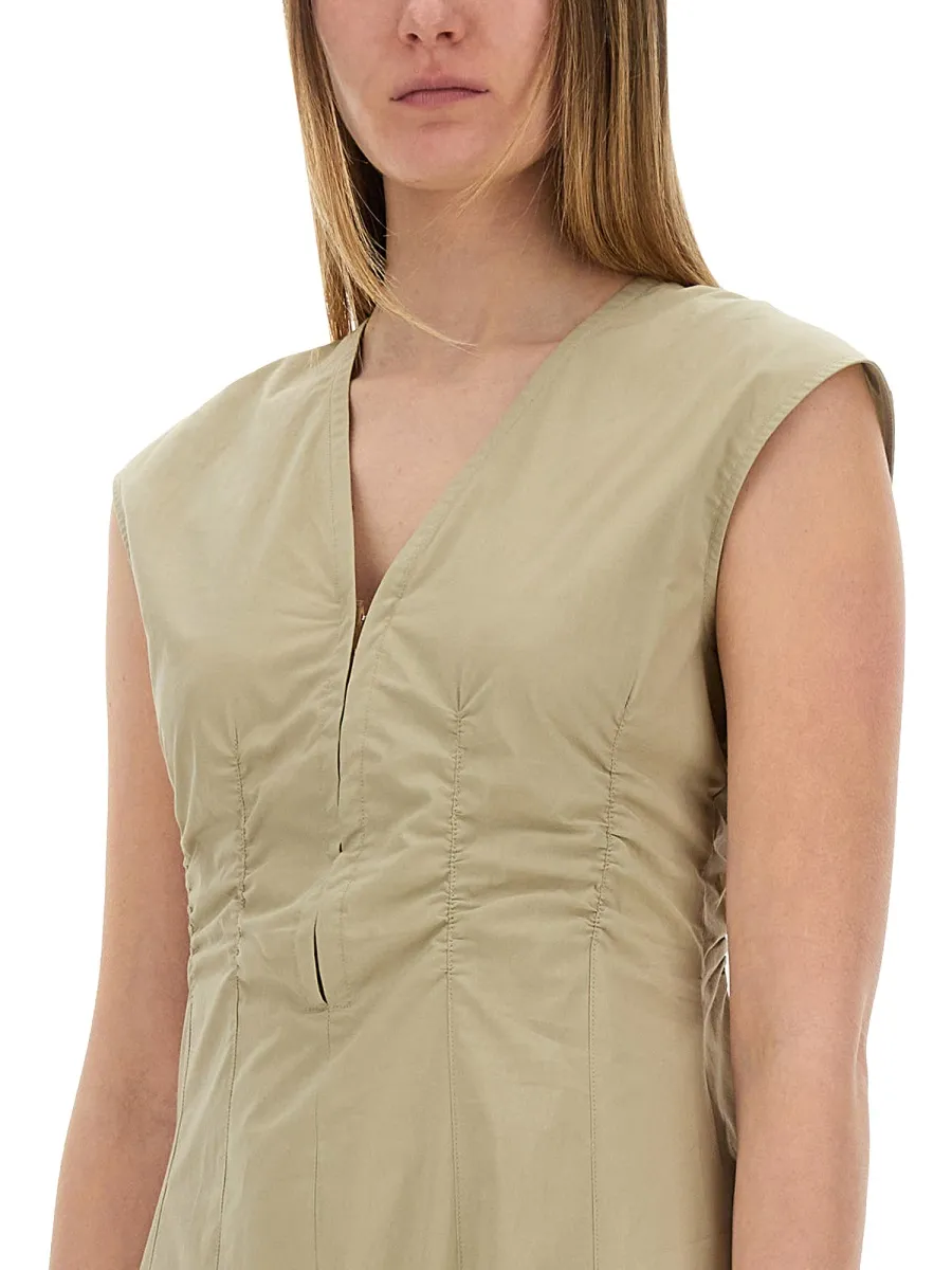 Ruched V-Neck Maxi Dress