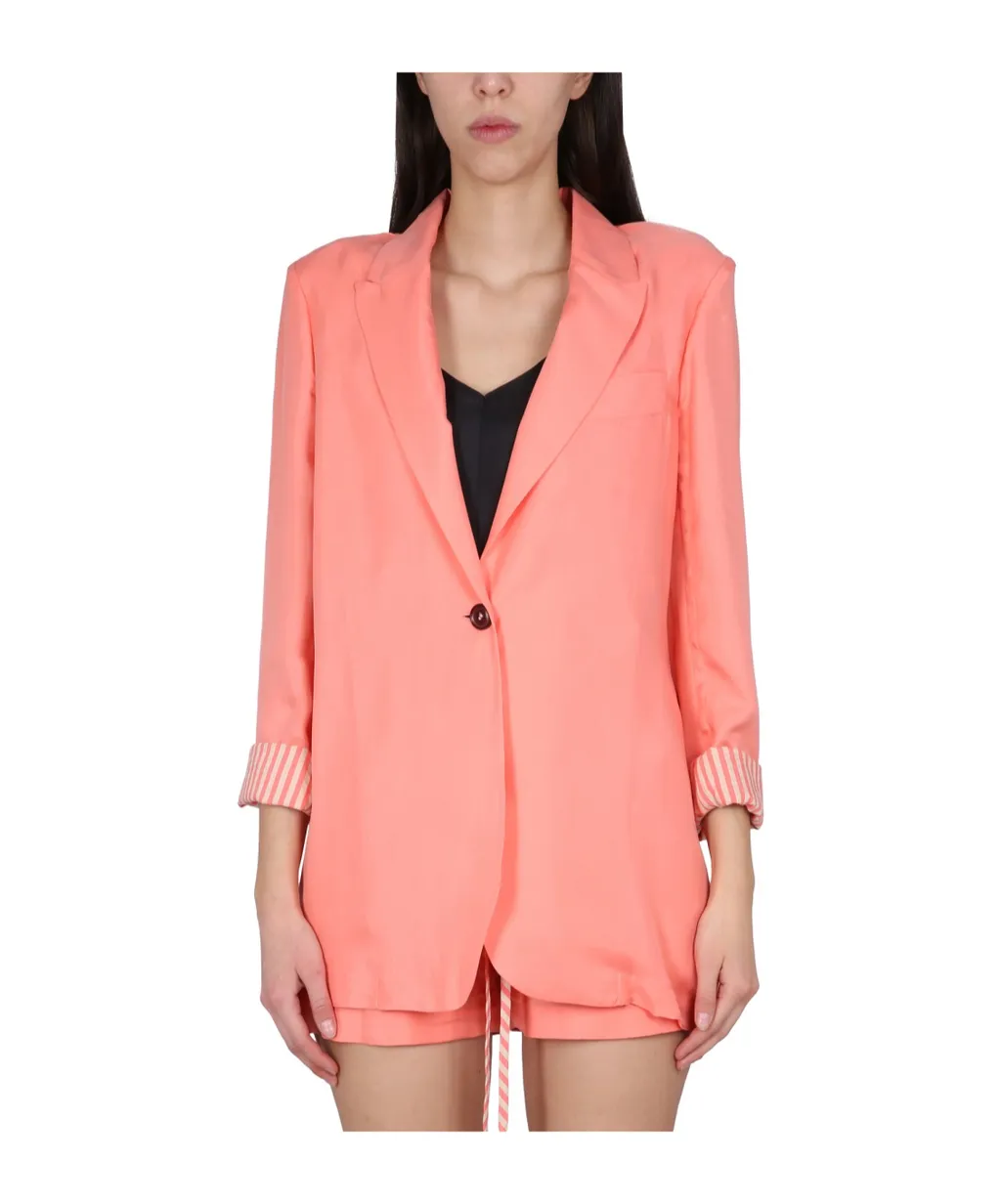 V-Neck Single-Breasted Blazer