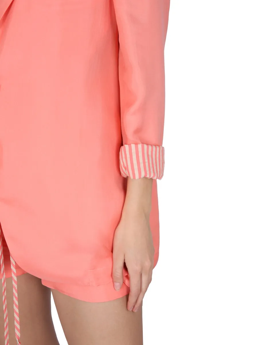 V-Neck Single-Breasted Blazer