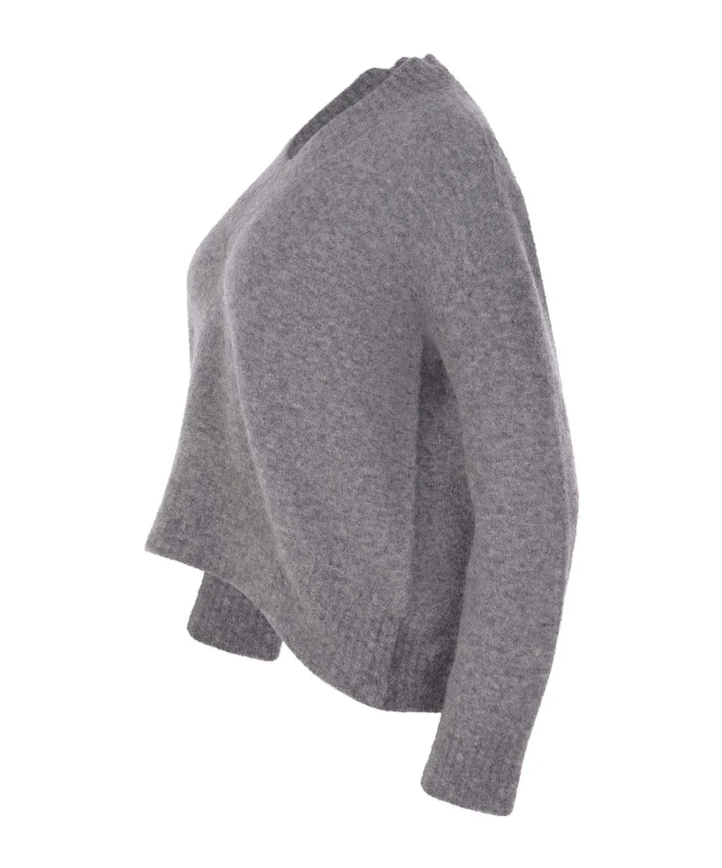 V-Neck Long Sleeved Knitted Sweater
