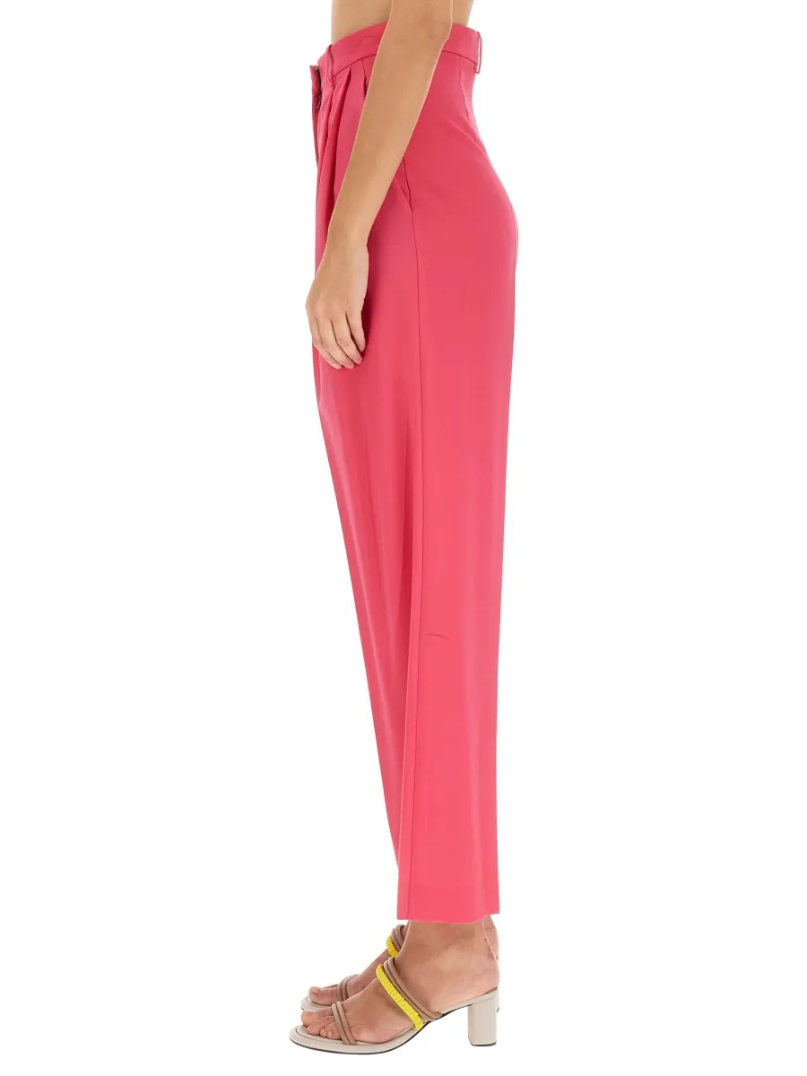 Pleat Detailed Straight-Leg Trousers