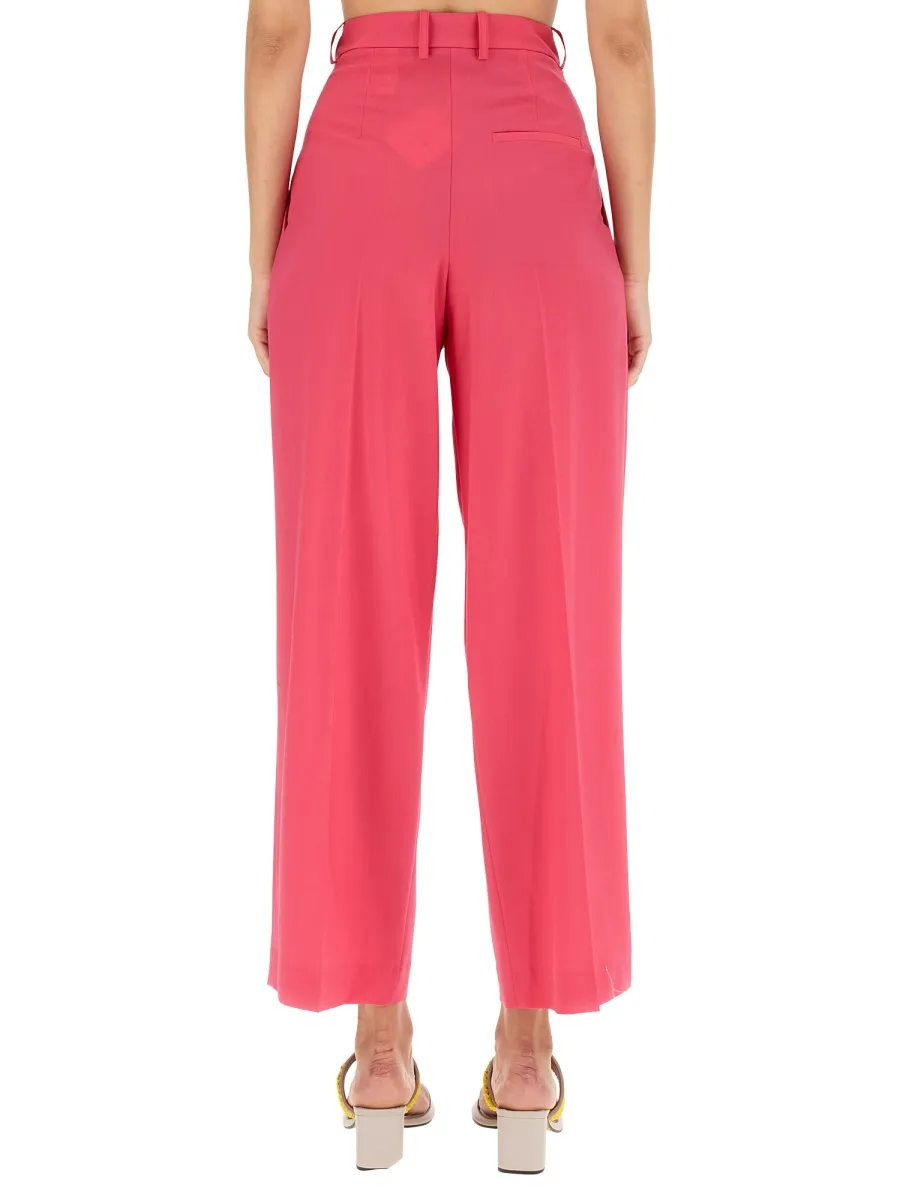 Pleat Detailed Straight-Leg Trousers