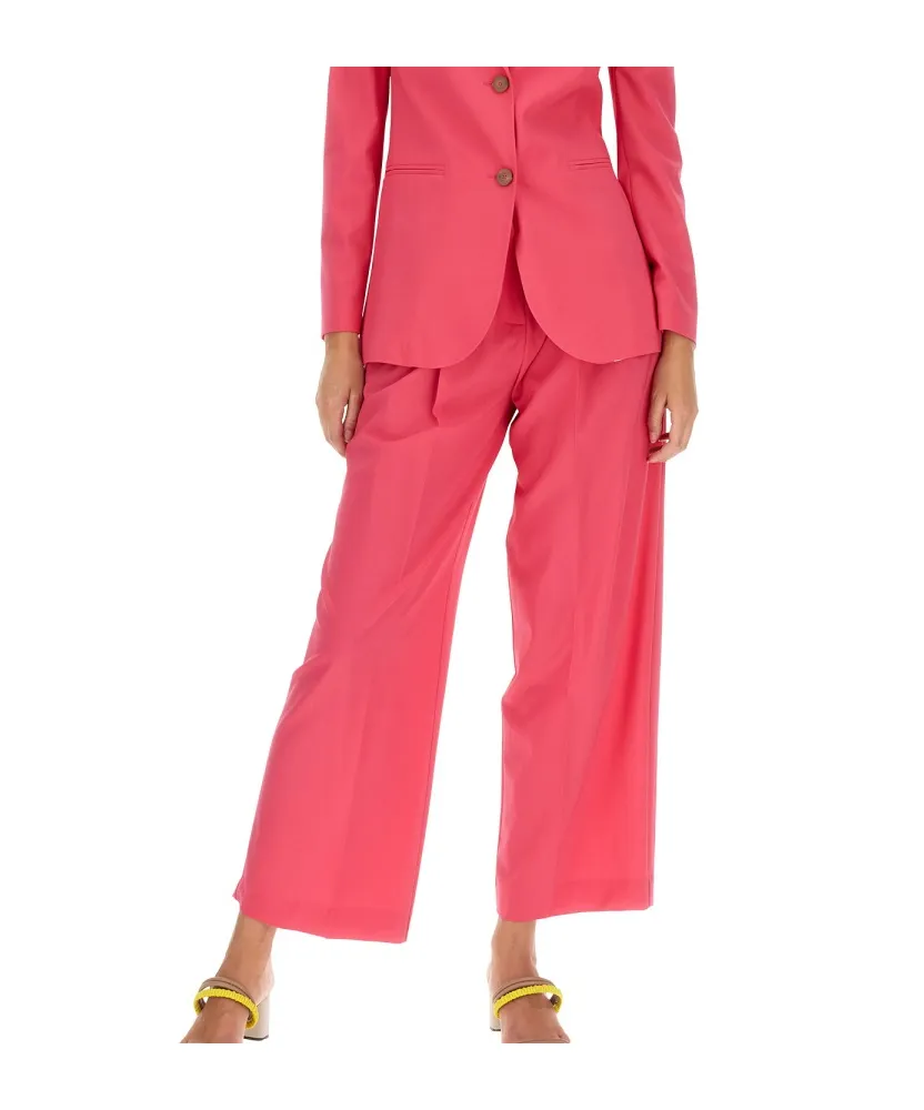 Pleat Detailed Straight-Leg Trousers