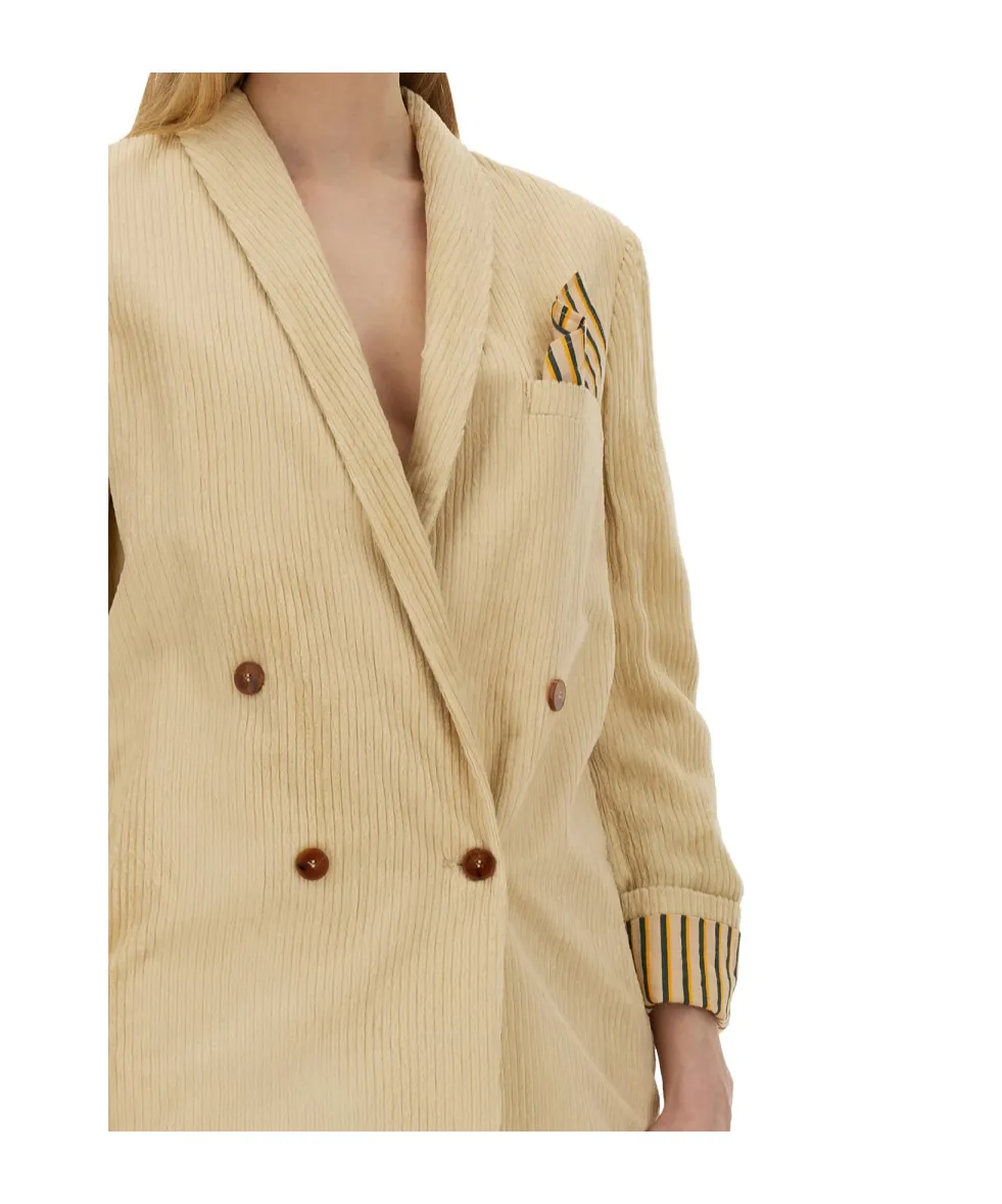 Double-Breasted V-Neck Blazer