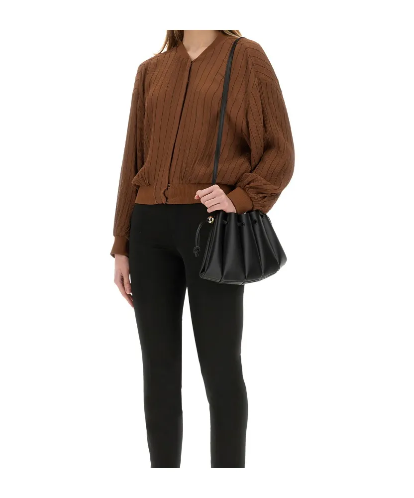 Stitched Striped Bomber Jacket