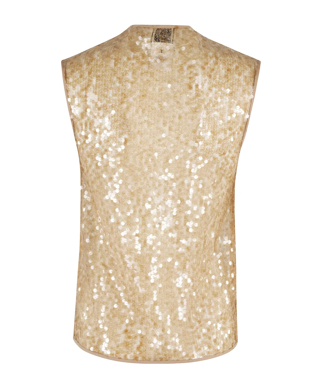 V-Neck Sequin-Embellished Top