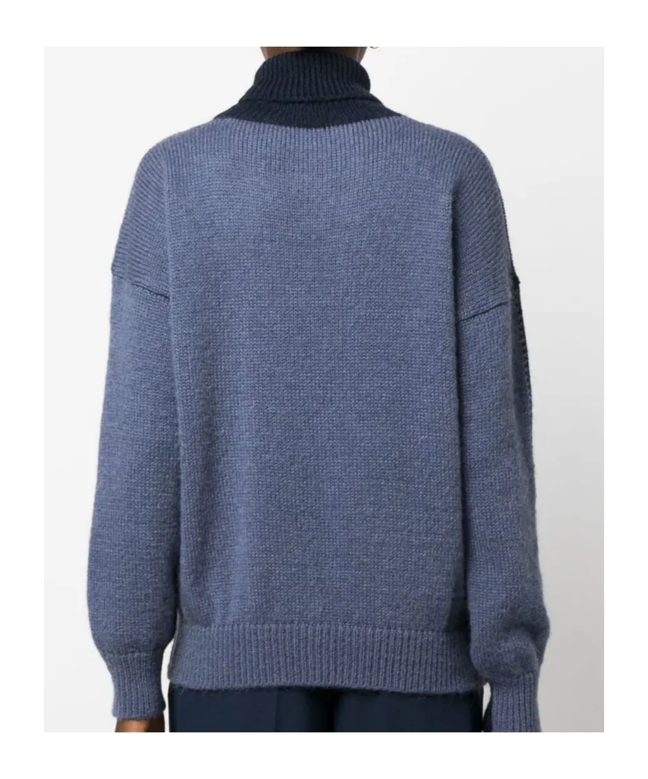 Two-Tone Roll-Neck Jumper