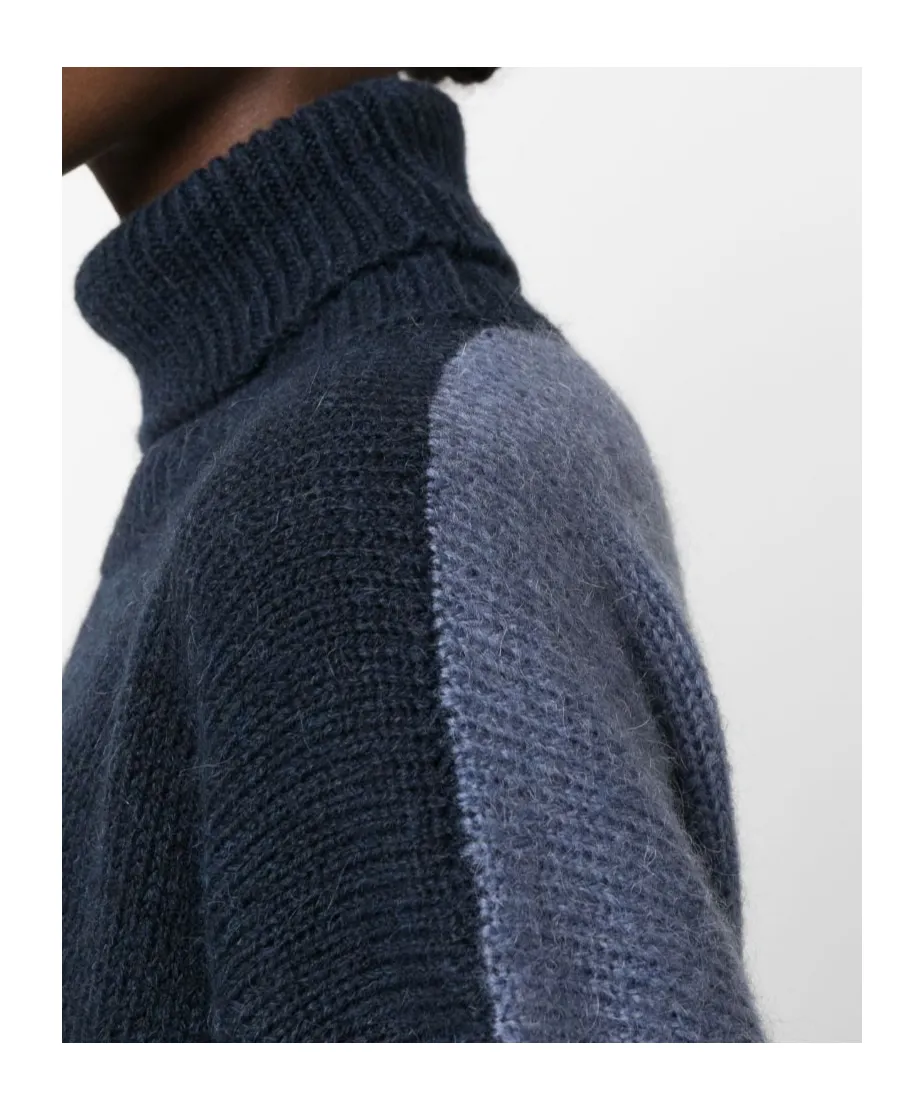 Two-Tone Roll-Neck Jumper