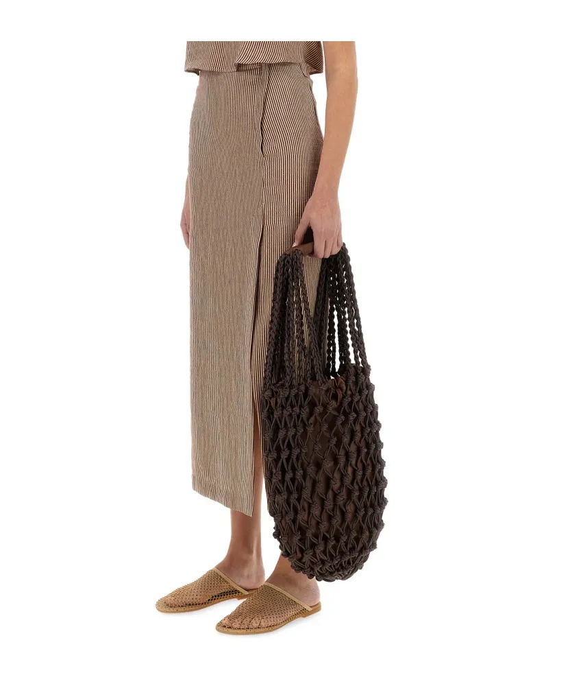 Micro Striped Longuette Skirt