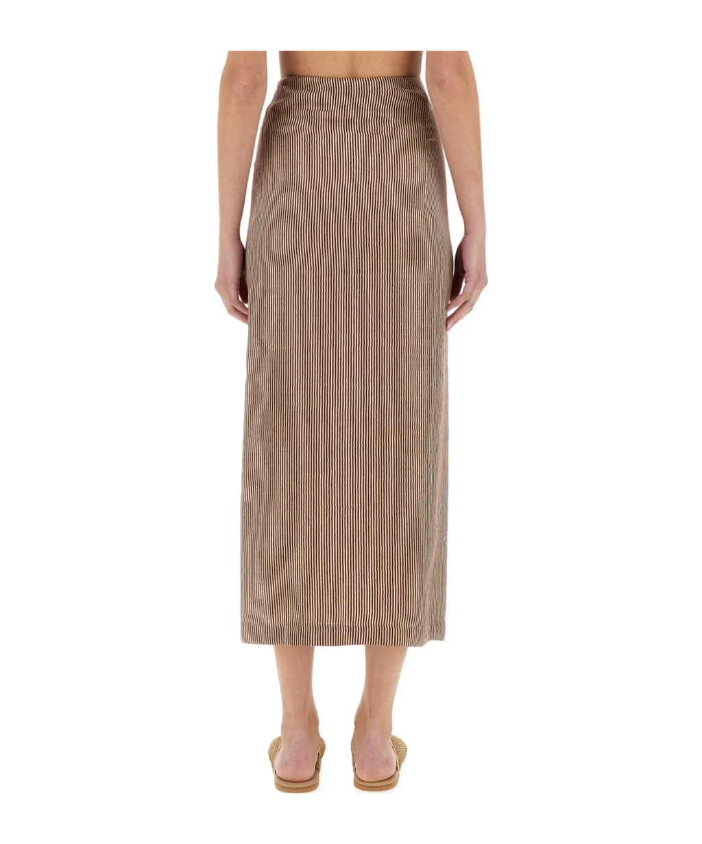 Micro Striped Longuette Skirt
