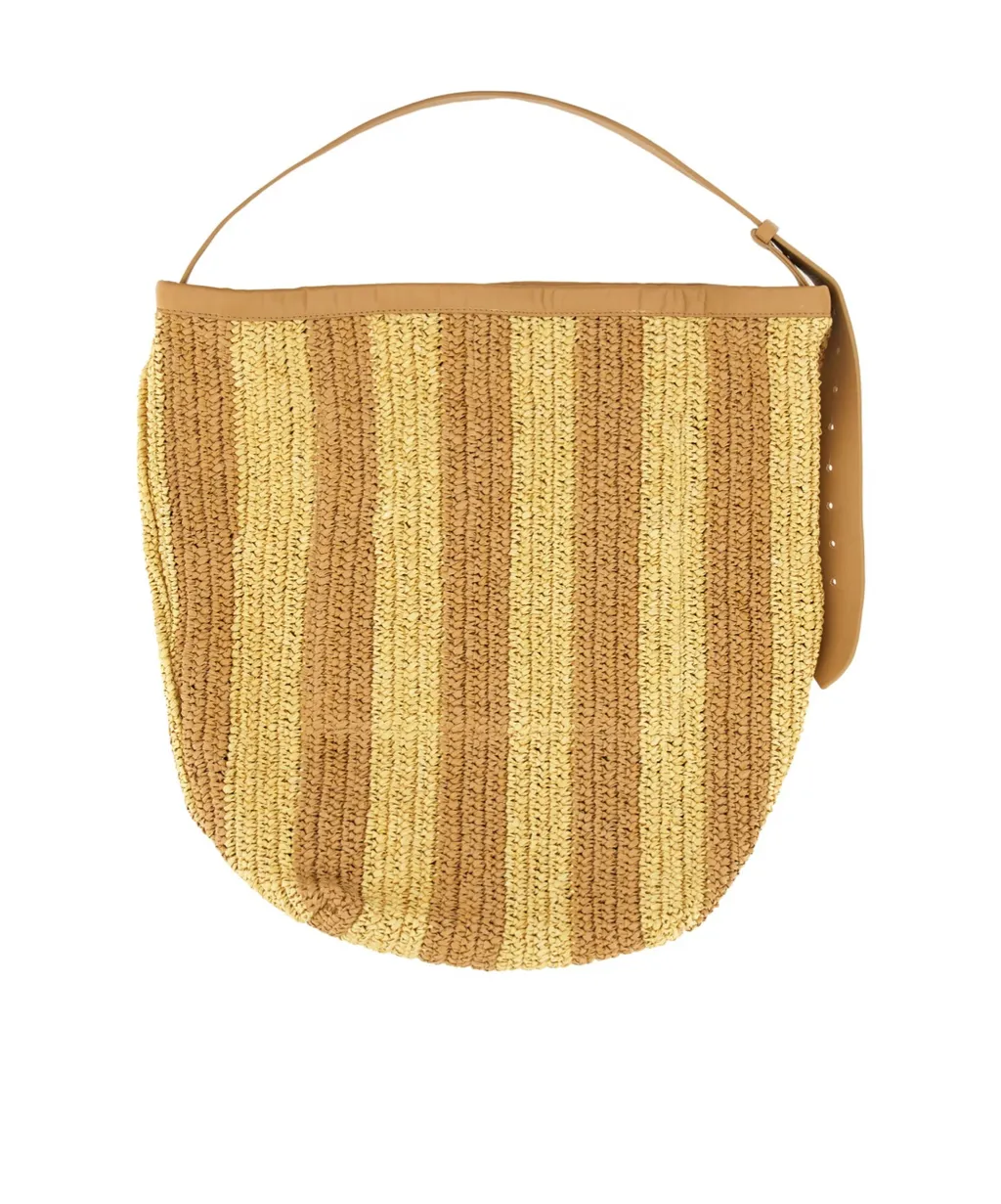 Striped Woven Shoulder Bag