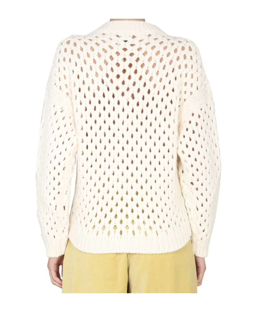 Long Sleeved Crewneck Knitted Jumper