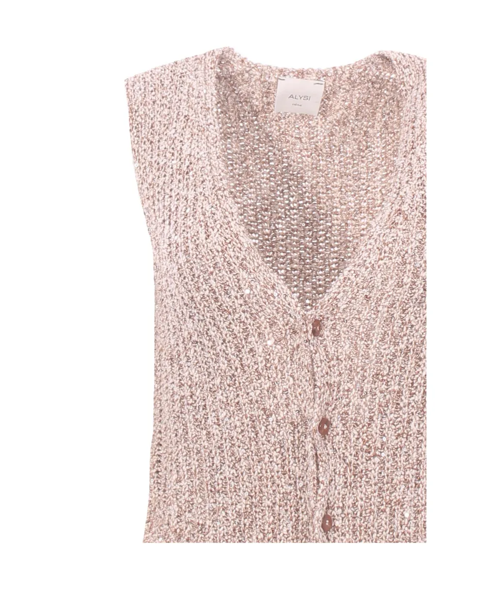 Sequin-Embellished Knitted Vest
