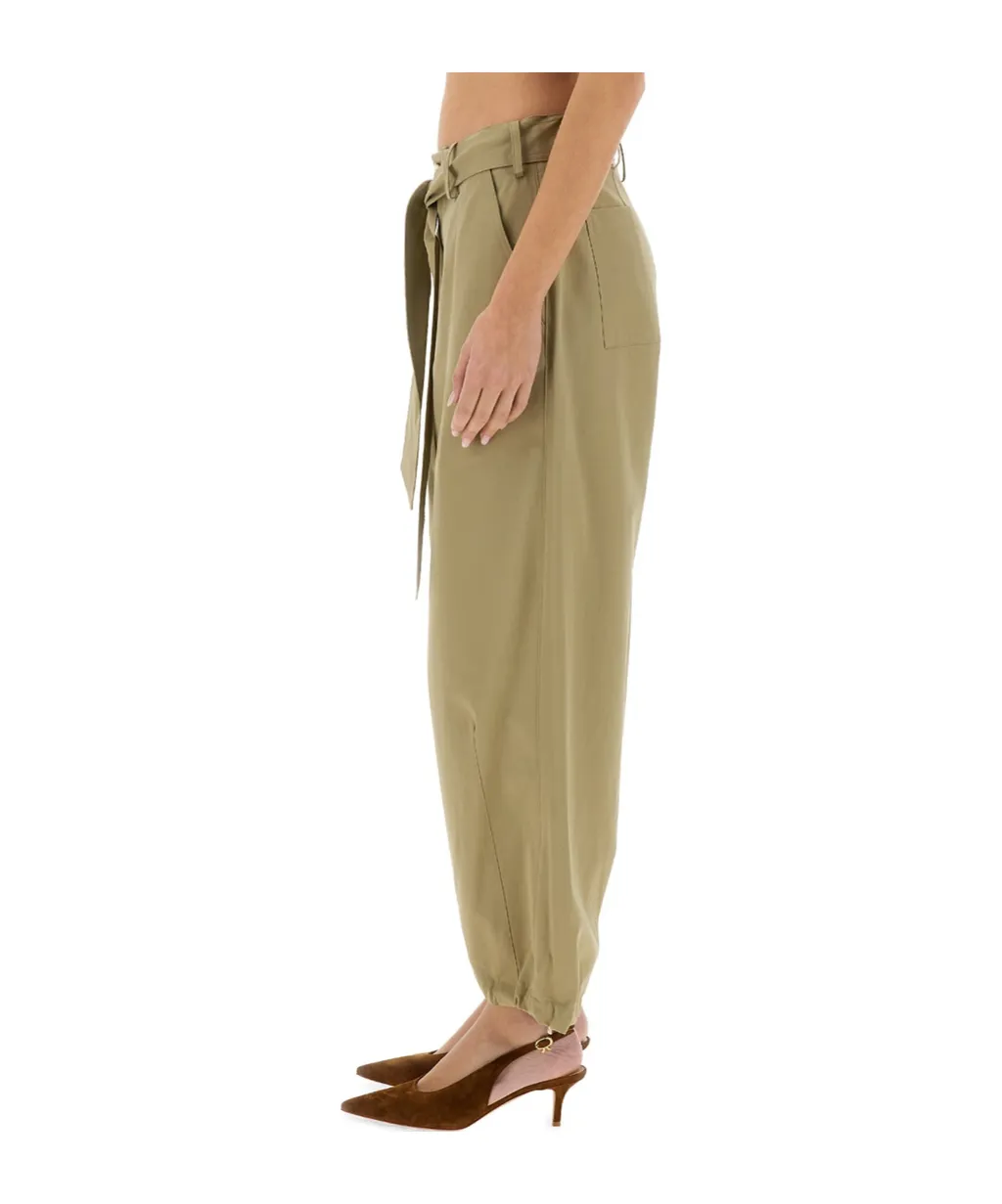 Belted Straight-Leg Trousers
