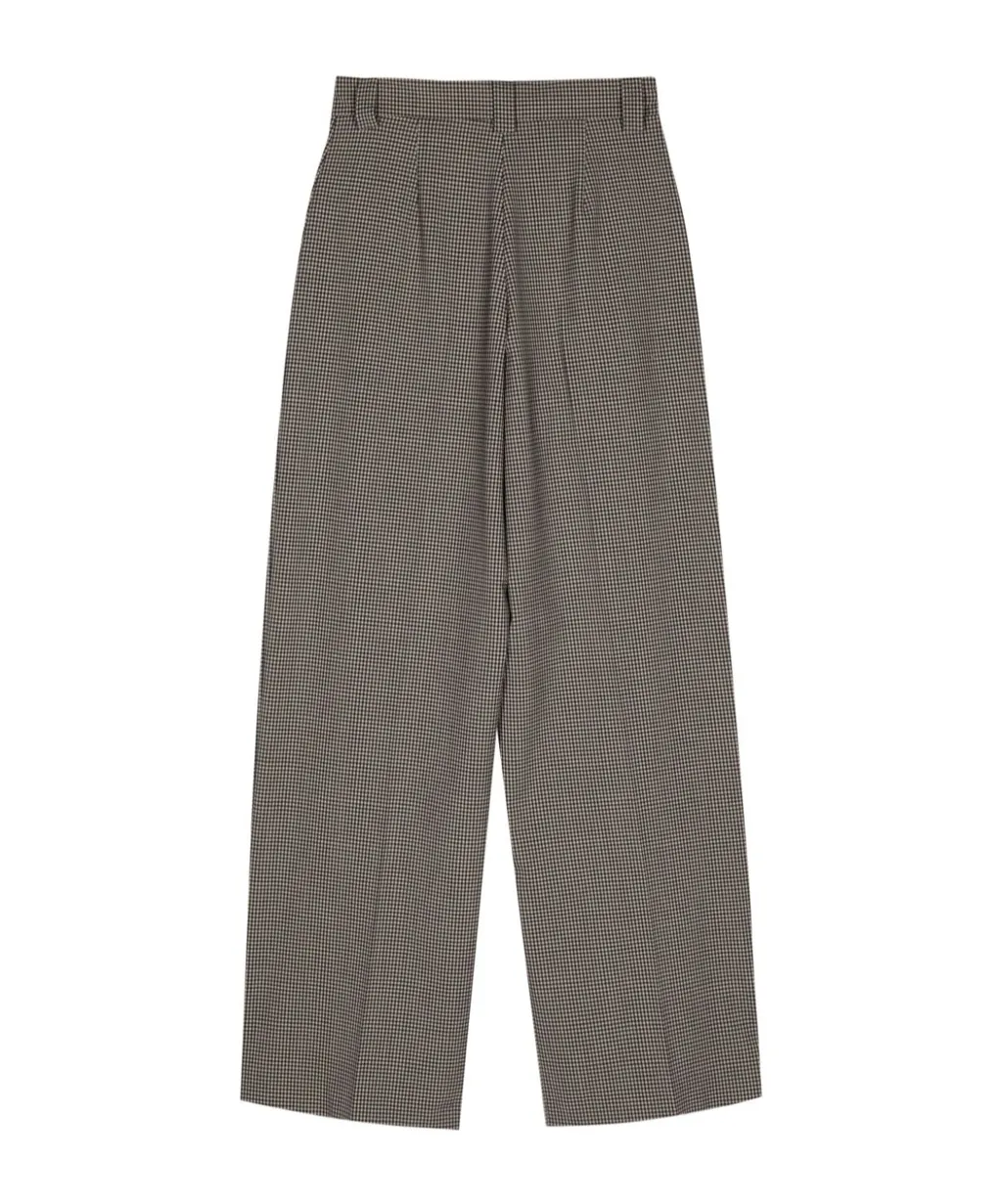 Houndstooth Wide-Leg Trousers
