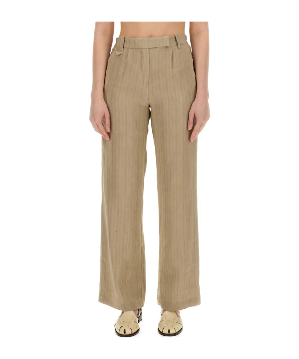 Herringbone Straight Leg Trousers