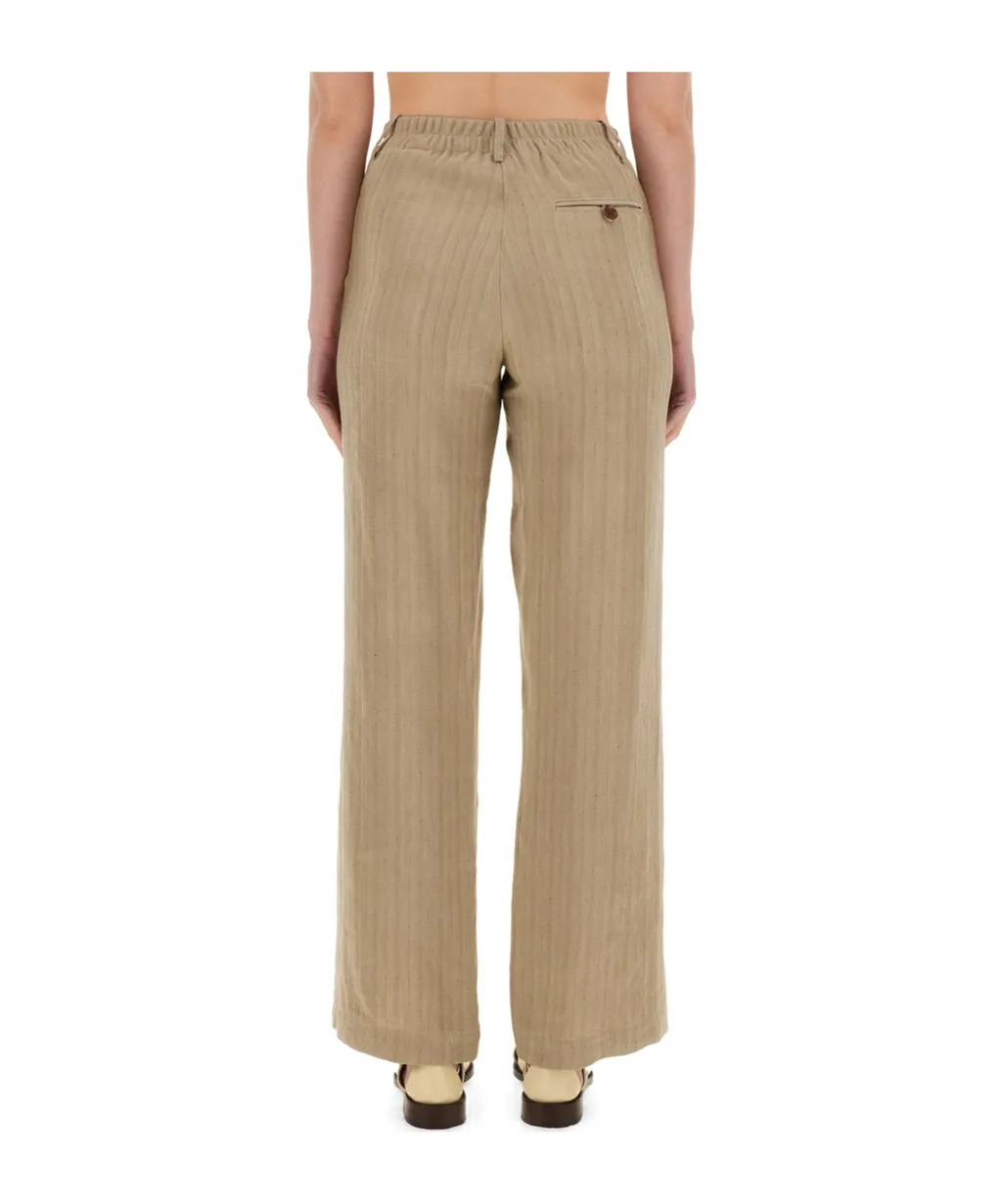 Herringbone Straight Leg Trousers