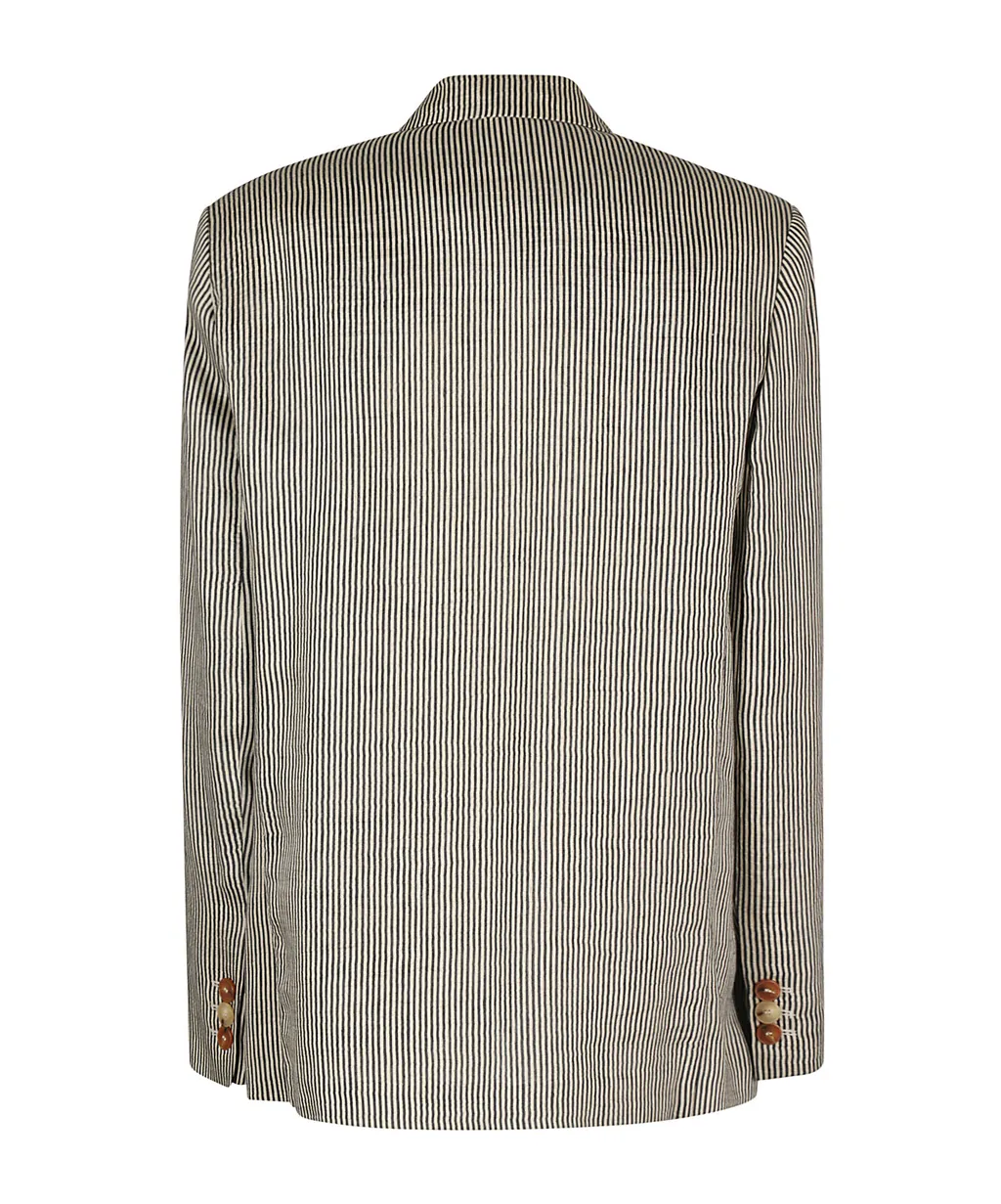 Striped Single-Breasted Blazer