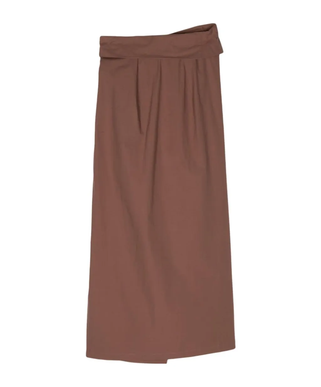 Belted Cotton Wrap Skirt
