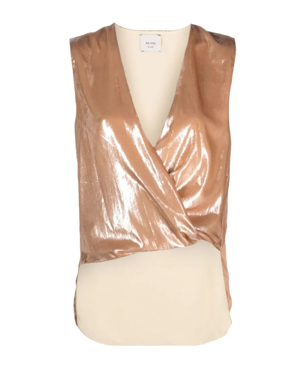 Metallic-Finish Sleeveless Top
