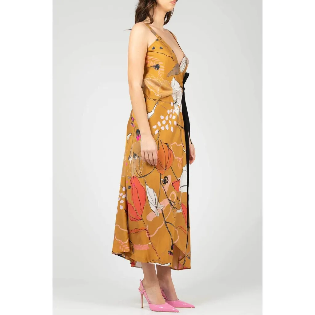 Floral-Print Silk Dress