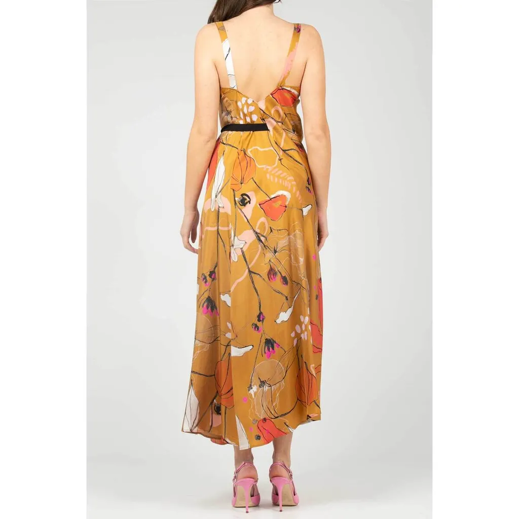 Floral-Print Silk Dress