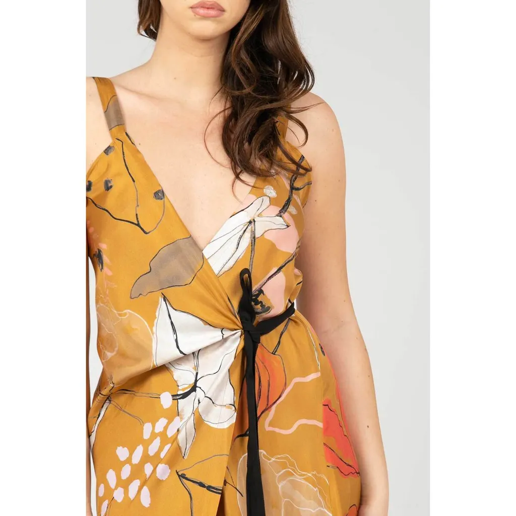 Floral-Print Silk Dress