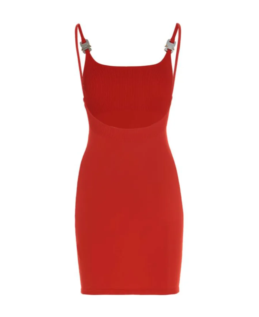 Buckle-Detail Knitted Dress