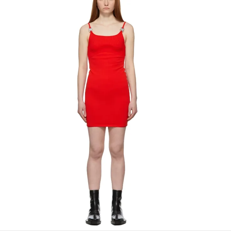 Buckle-Detail Knitted Dress