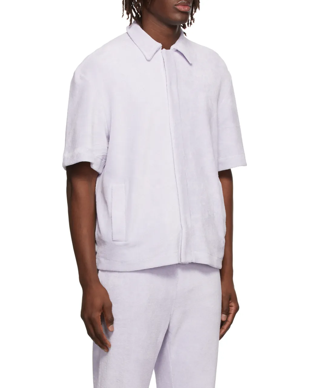 Logo Lapel Short-Sleeved Casual Jacket