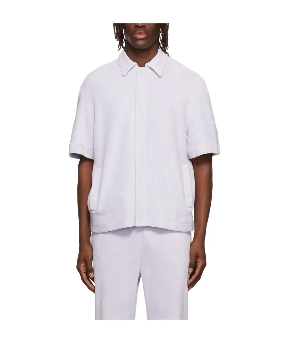 Logo Lapel Short-Sleeved Casual Jacket