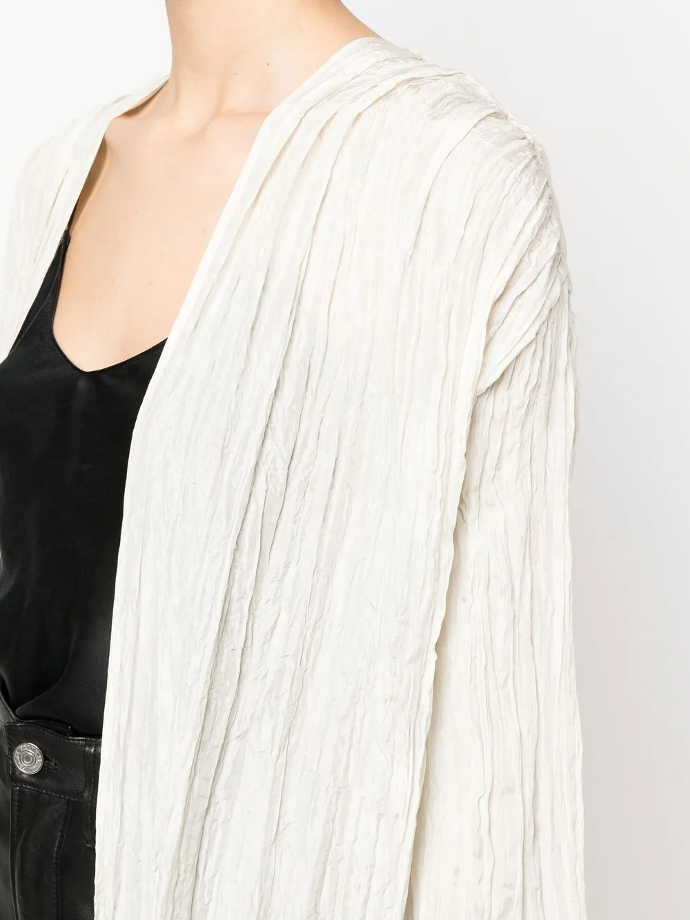 Crease-Effect V-Neck Silk Dress