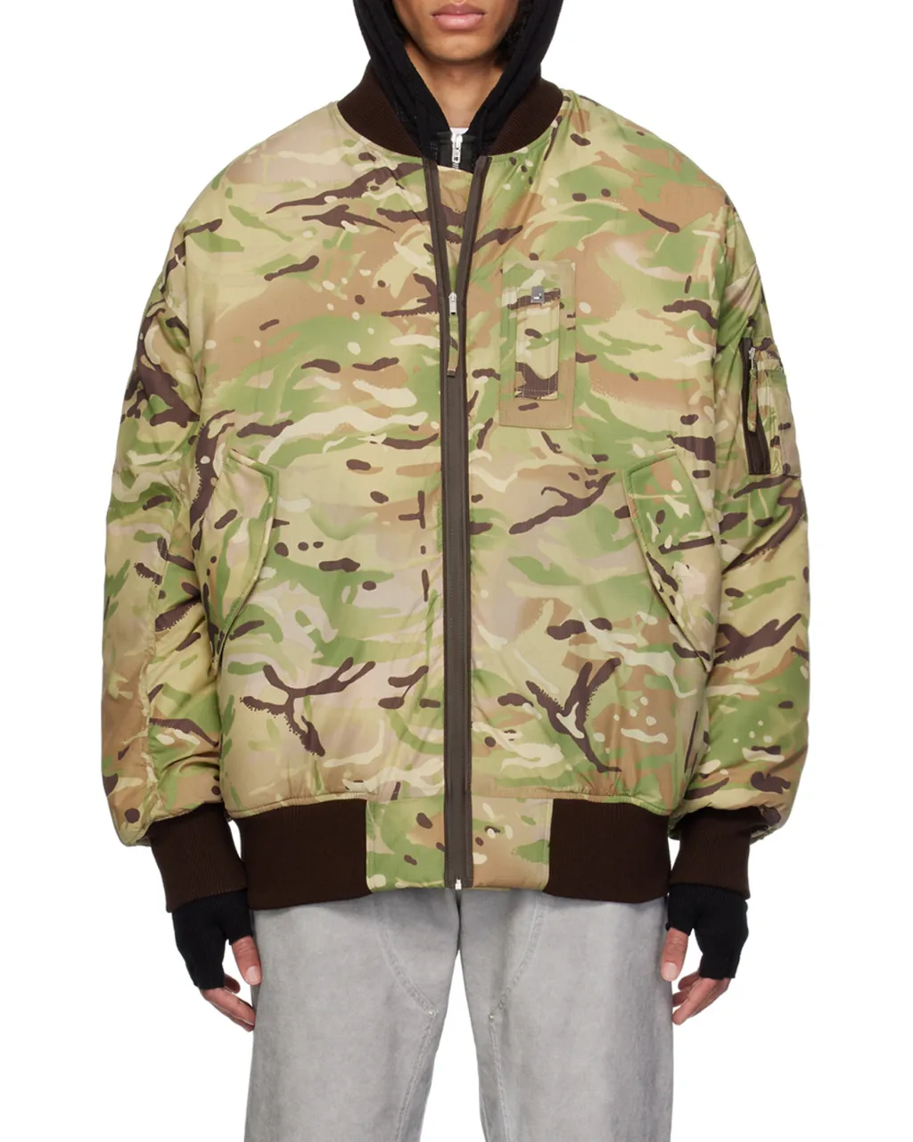 Oversized Camo Zippered Jacket