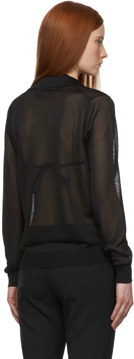 Translucent Long-Sleeved Polo Shirt