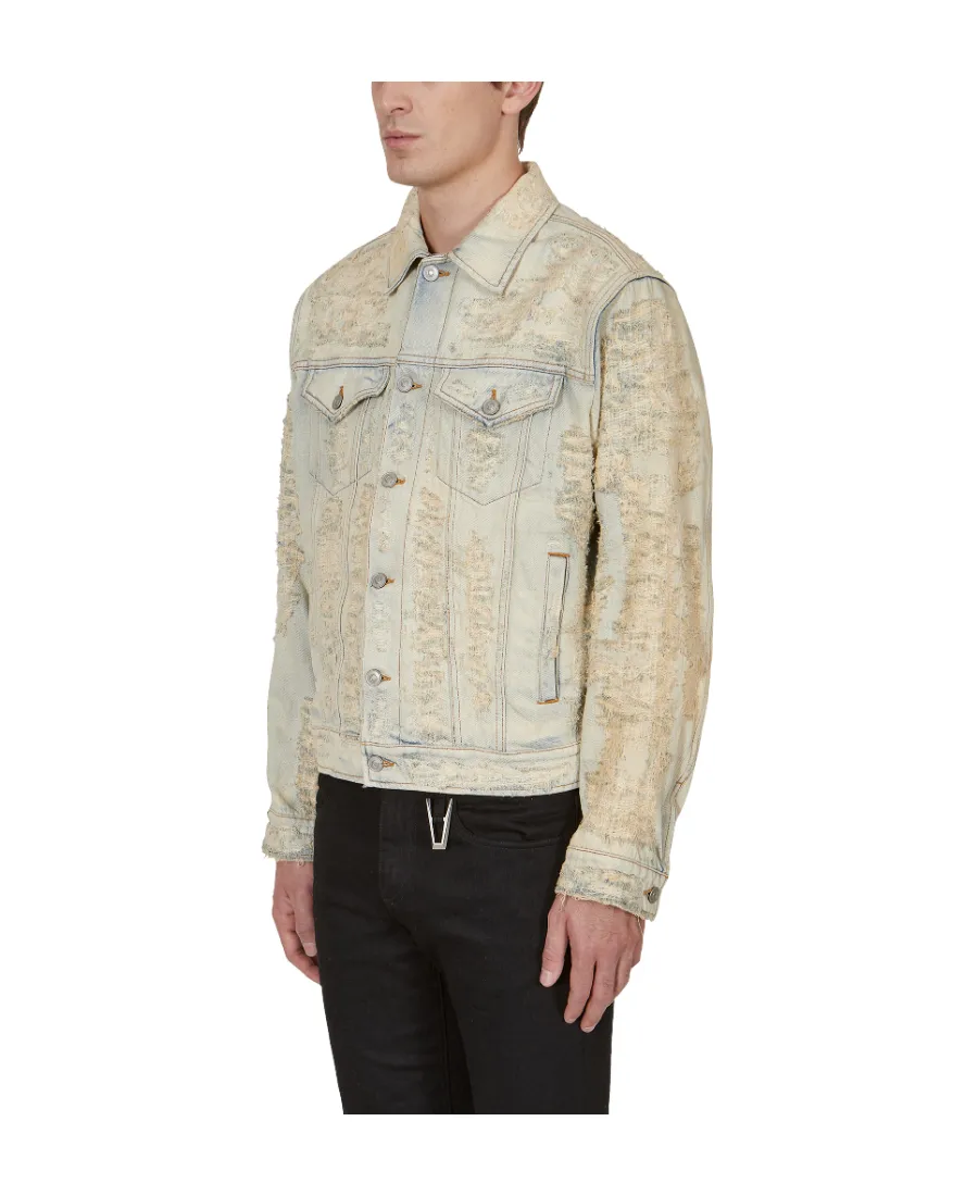 Distressed Long-Sleeved Denim Jacket