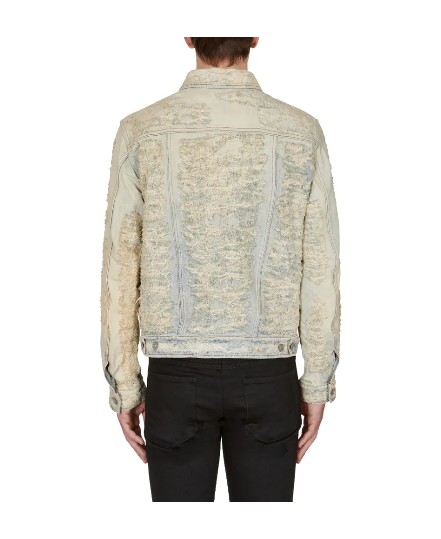 Distressed Long-Sleeved Denim Jacket