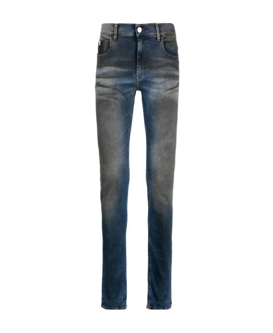 Slim-Cut Washed Jeans