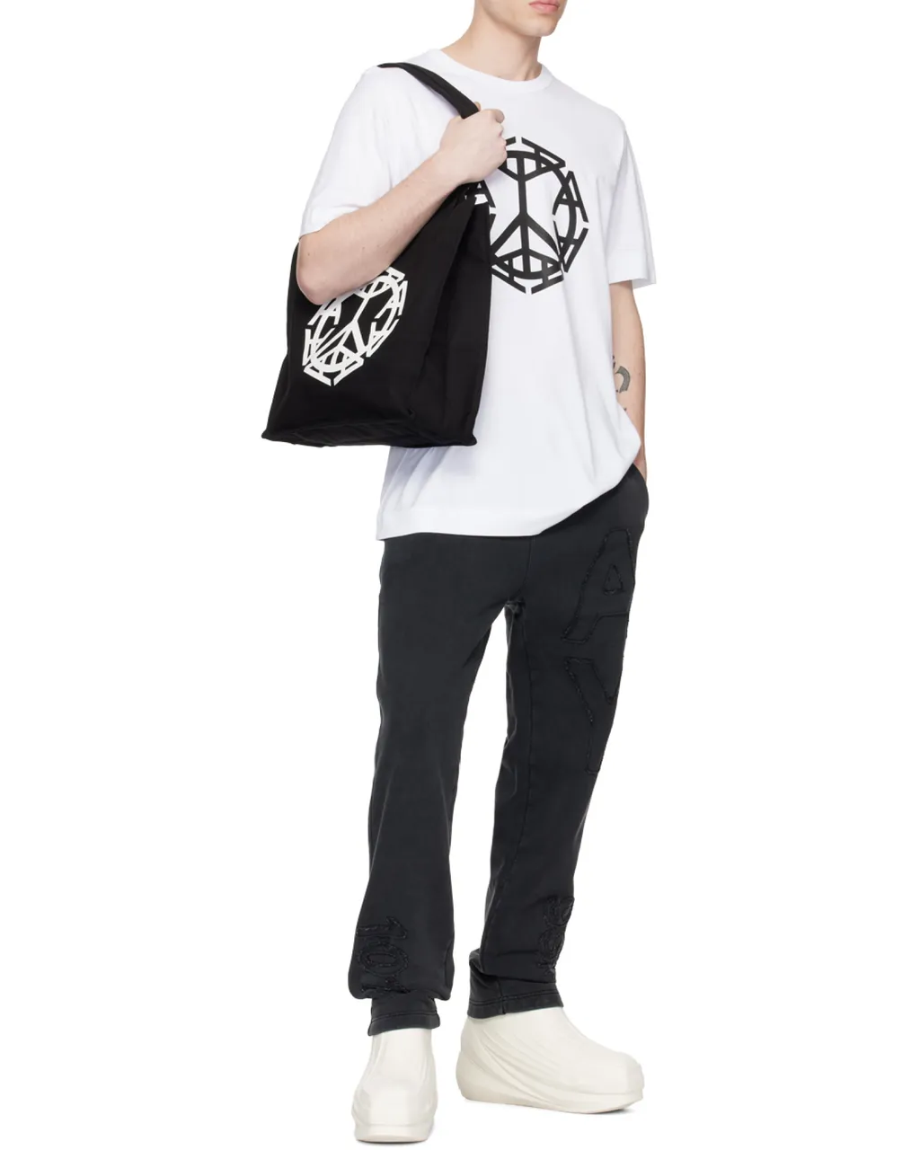 Peace Sign Logo-Print T-Shirt