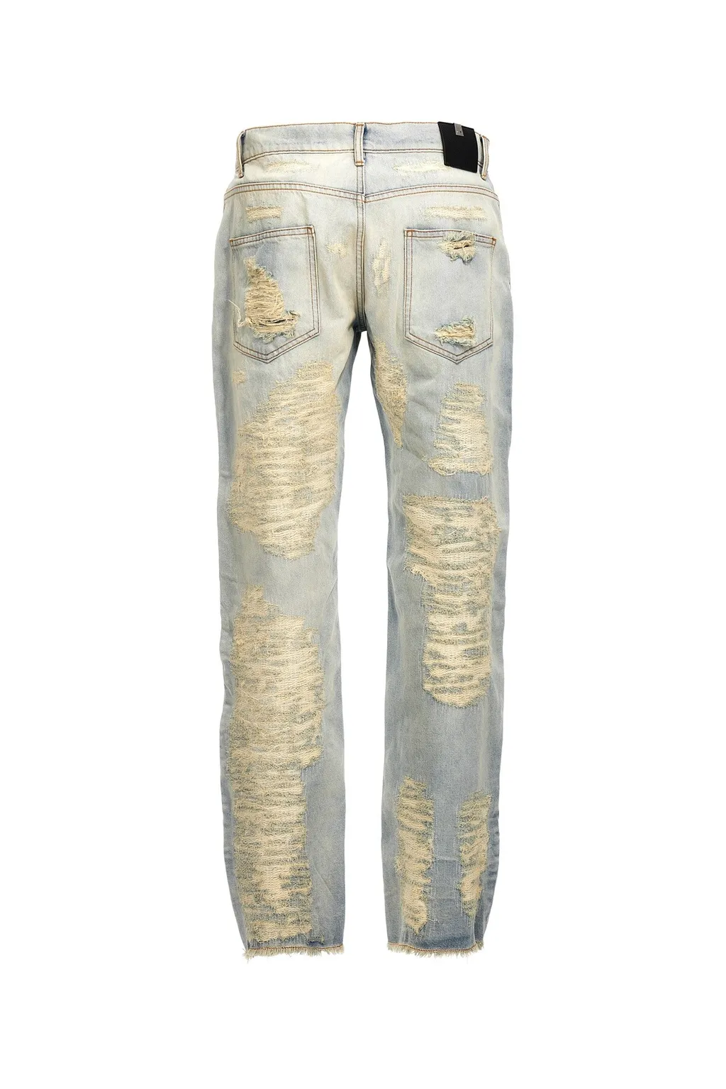 Logo Patch Distressed Jeans