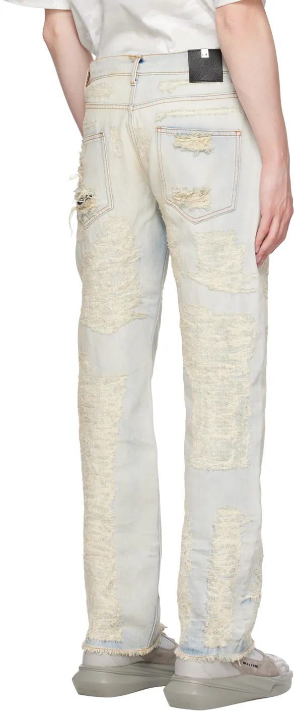 Logo Patch Distressed Jeans