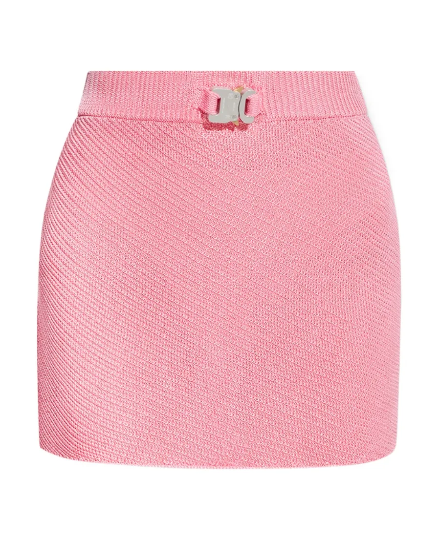 Buckle-Detail High-Waisted Mini Skirt