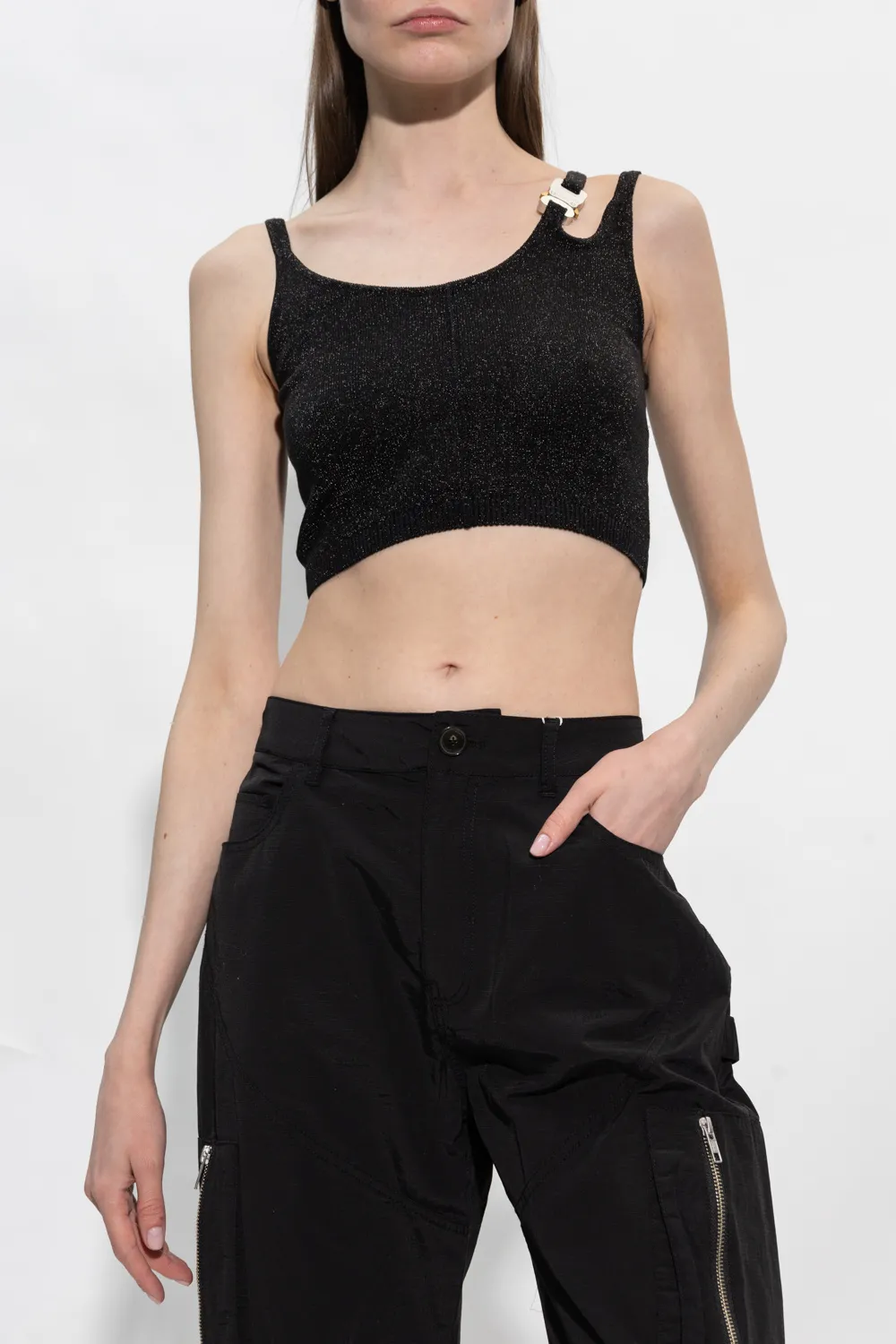 Buckle Detailed Cropped Top