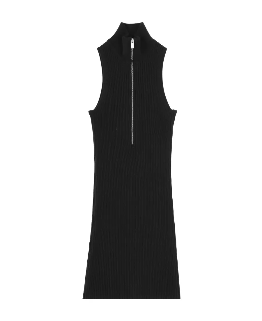 Zip-Up Knit Dress