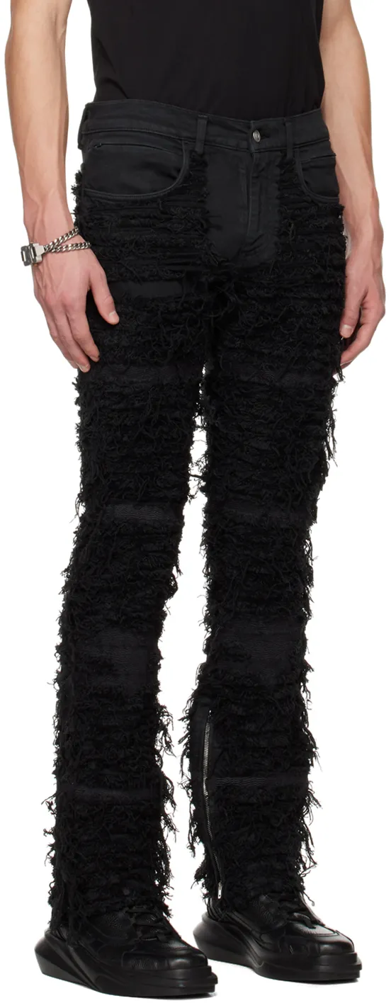 Distressed Straight-Leg Jeans