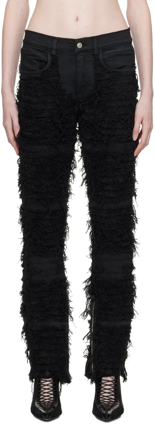 Distressed Straight-Leg Jeans